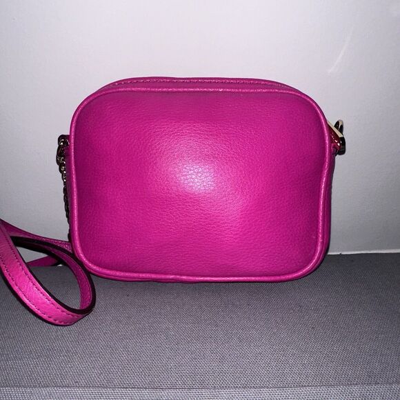 MICHAEL KORS PINK LEATHER MESSENGER CROSSBODY BAG GOLD CHAIN EUC - Picture 6 of 7